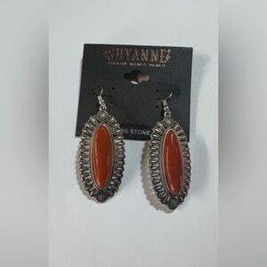 Shyanne Silver and Red Earrings